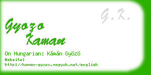gyozo kaman business card